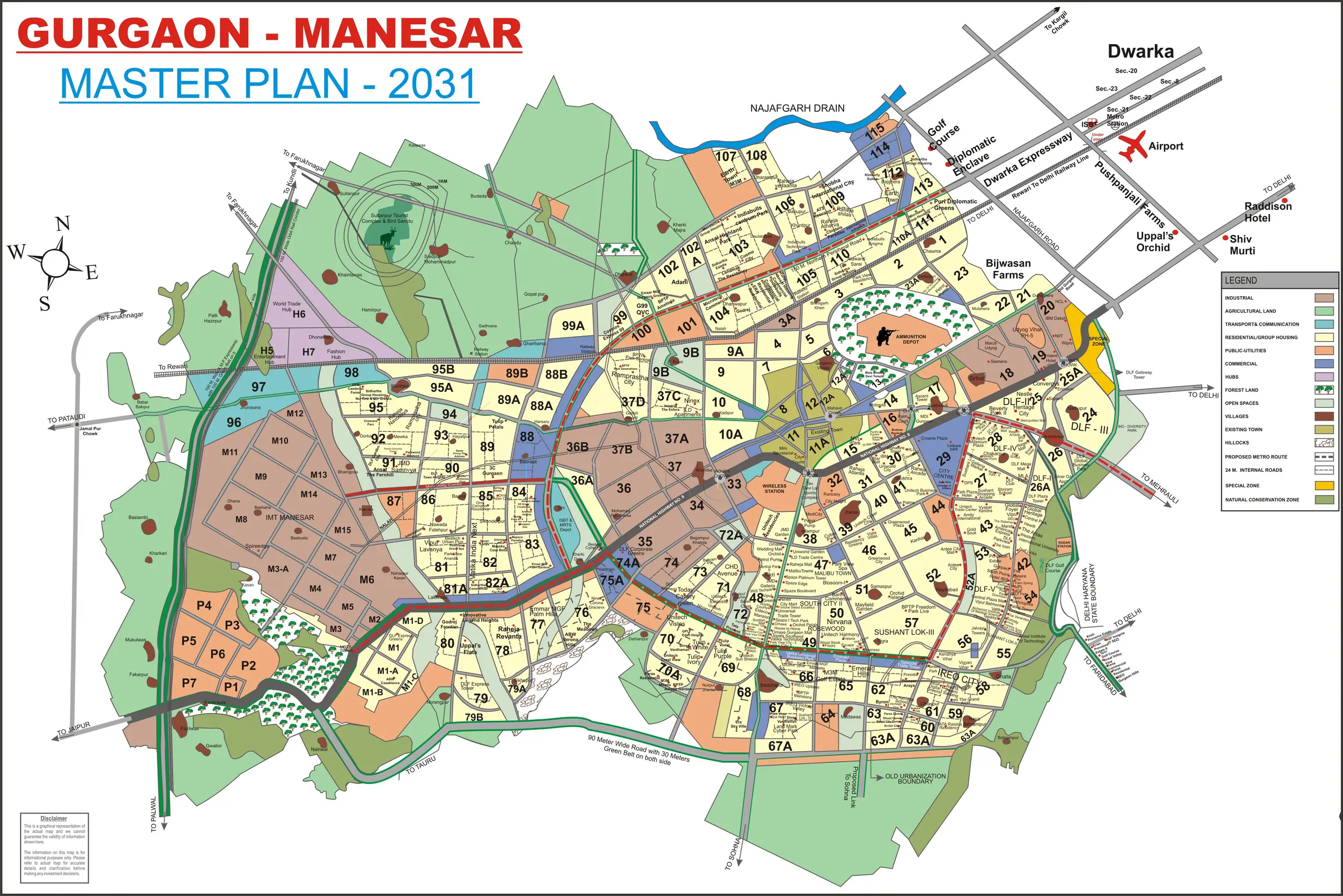 Gurugram Master Plan plot map