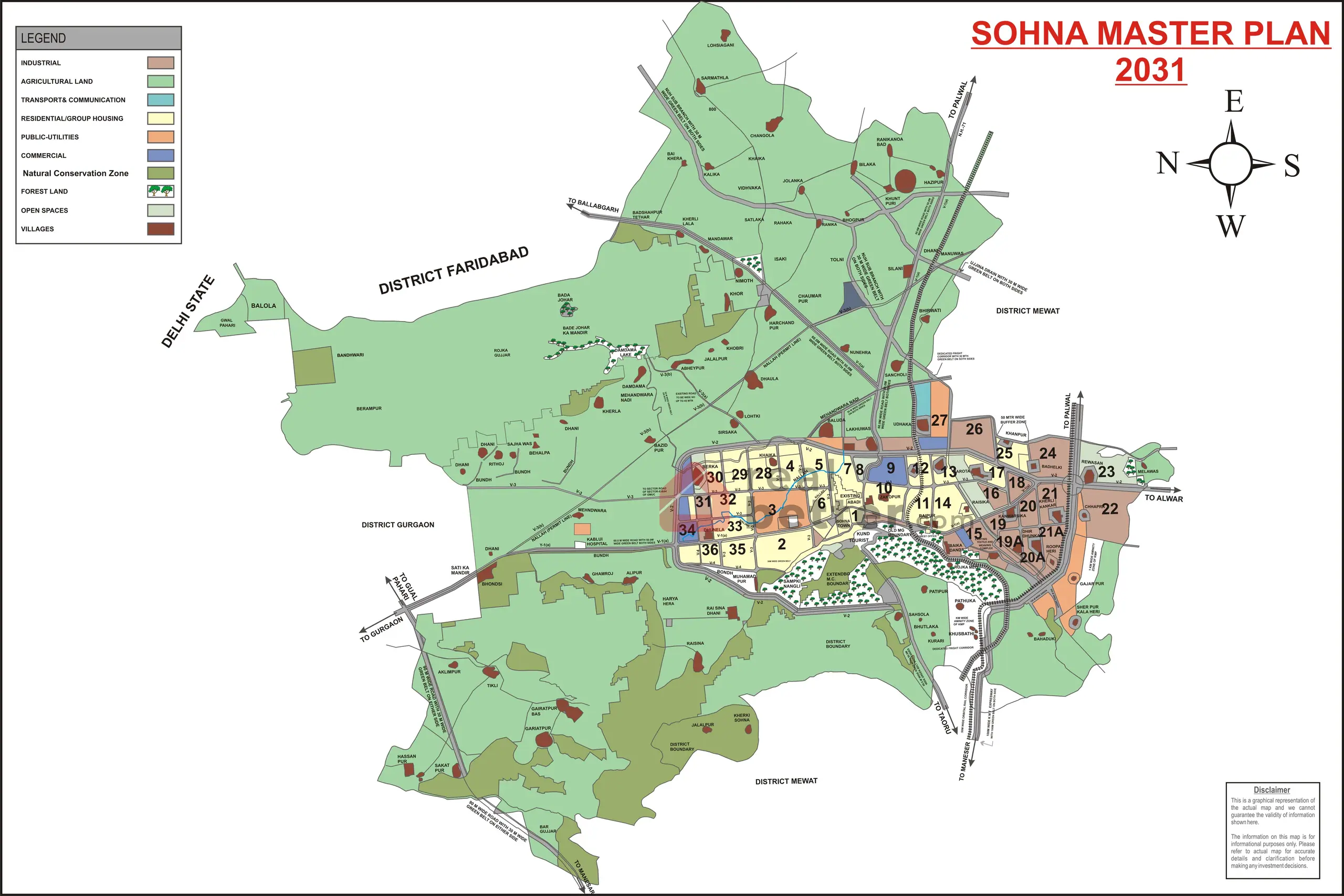 Sohna Master Plan plot map, Gurugram