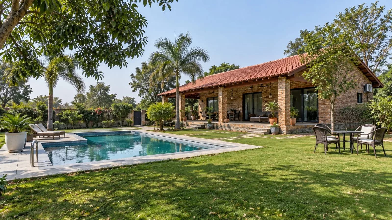 1-acre farmhouse at Aravali Retreat — illustrative photograph