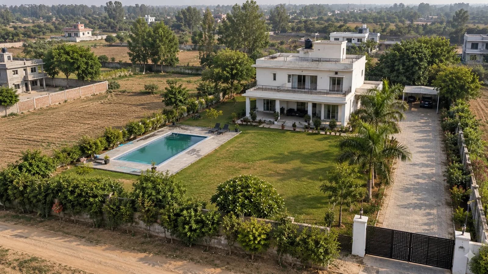 2-acre farmhouse at Aravali Retreat — illustrative photograph