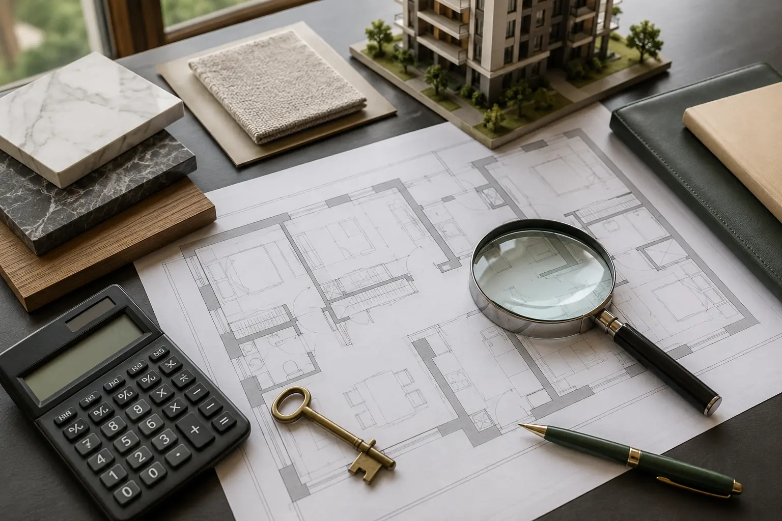 Documents being reviewed before a property transaction