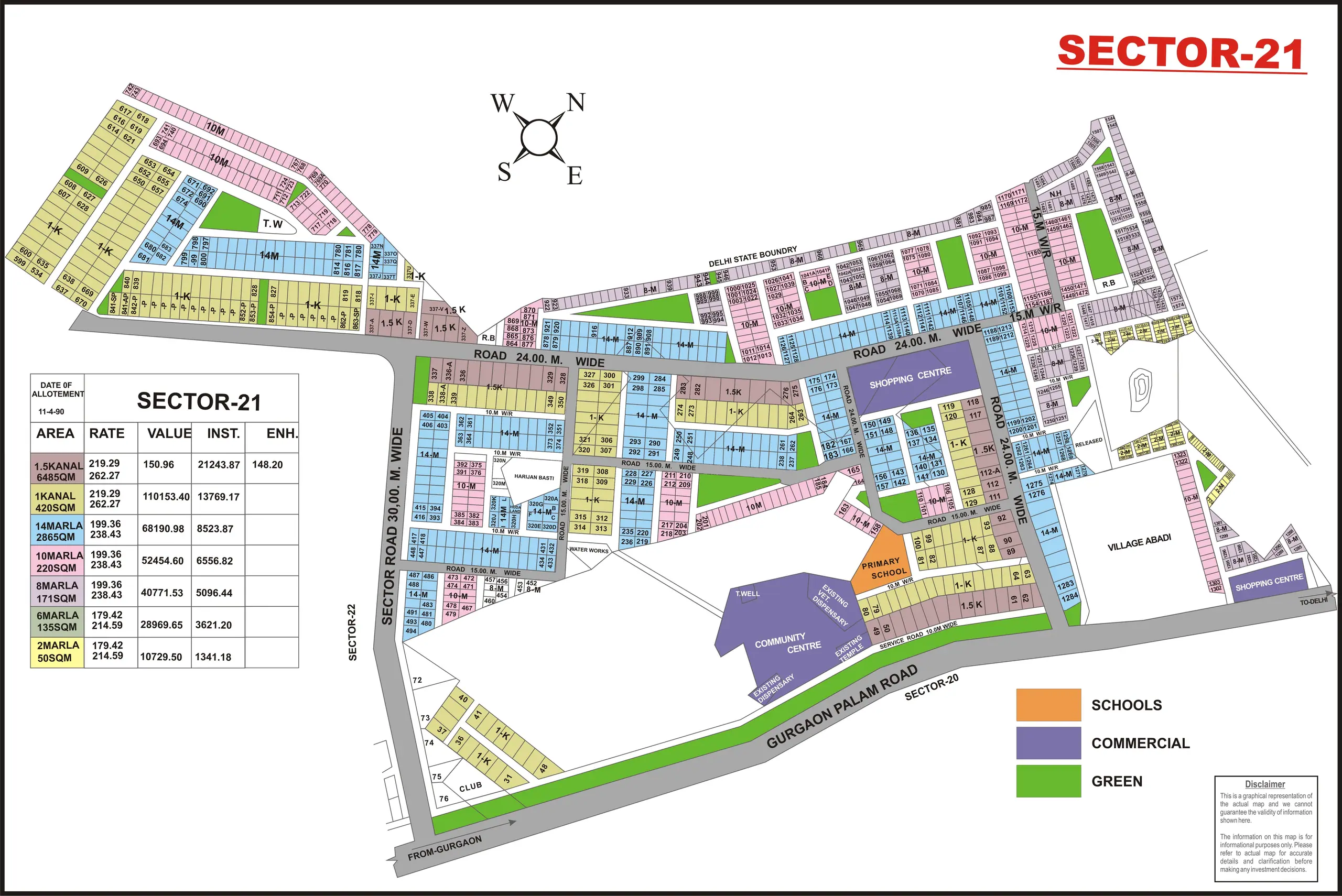Sector 21 plot map