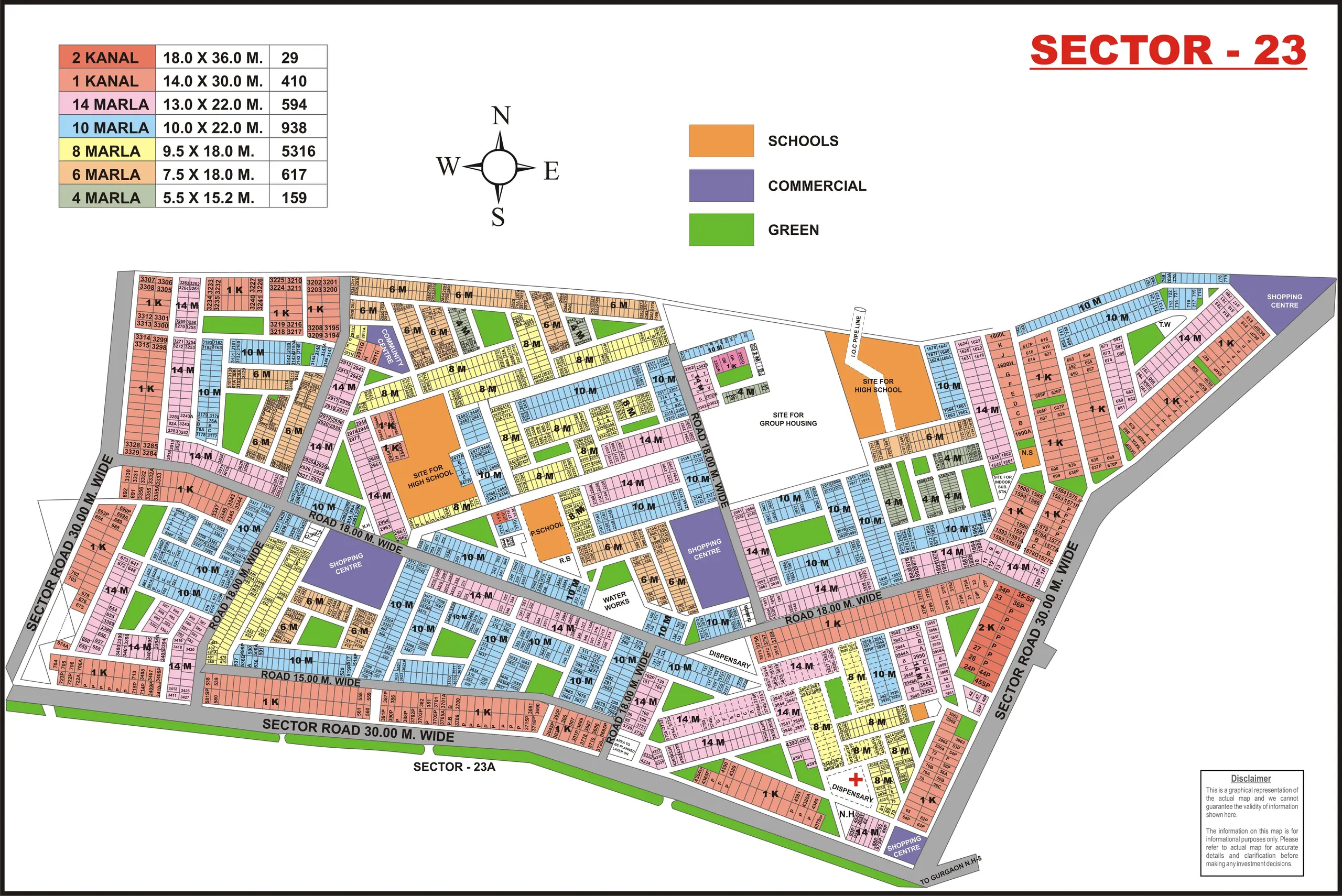 Sector 23 plot map, Gurugram