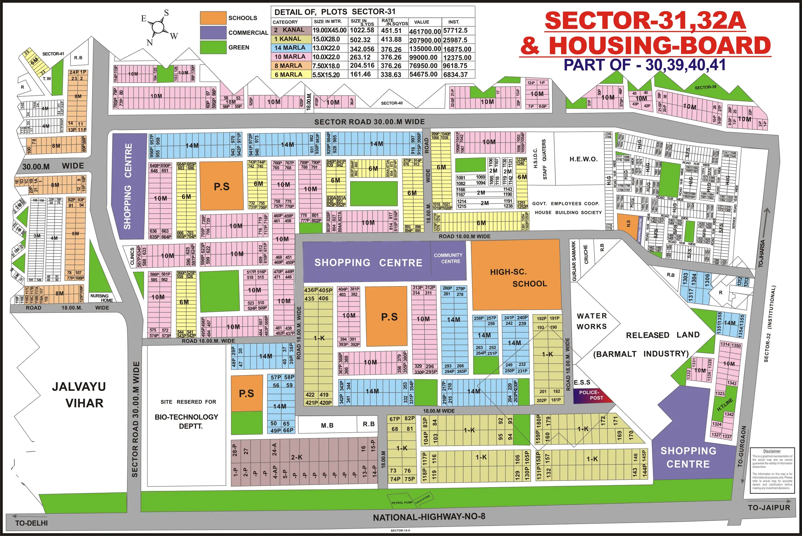 Sector 31 & 32A plot map