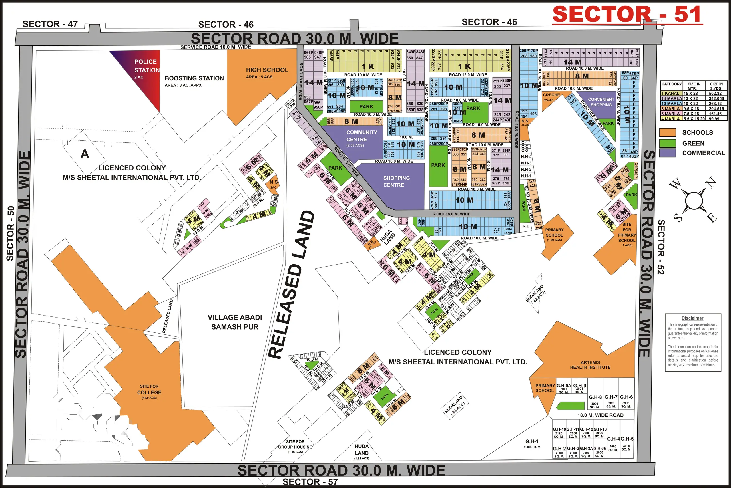 Sector 51 plot map