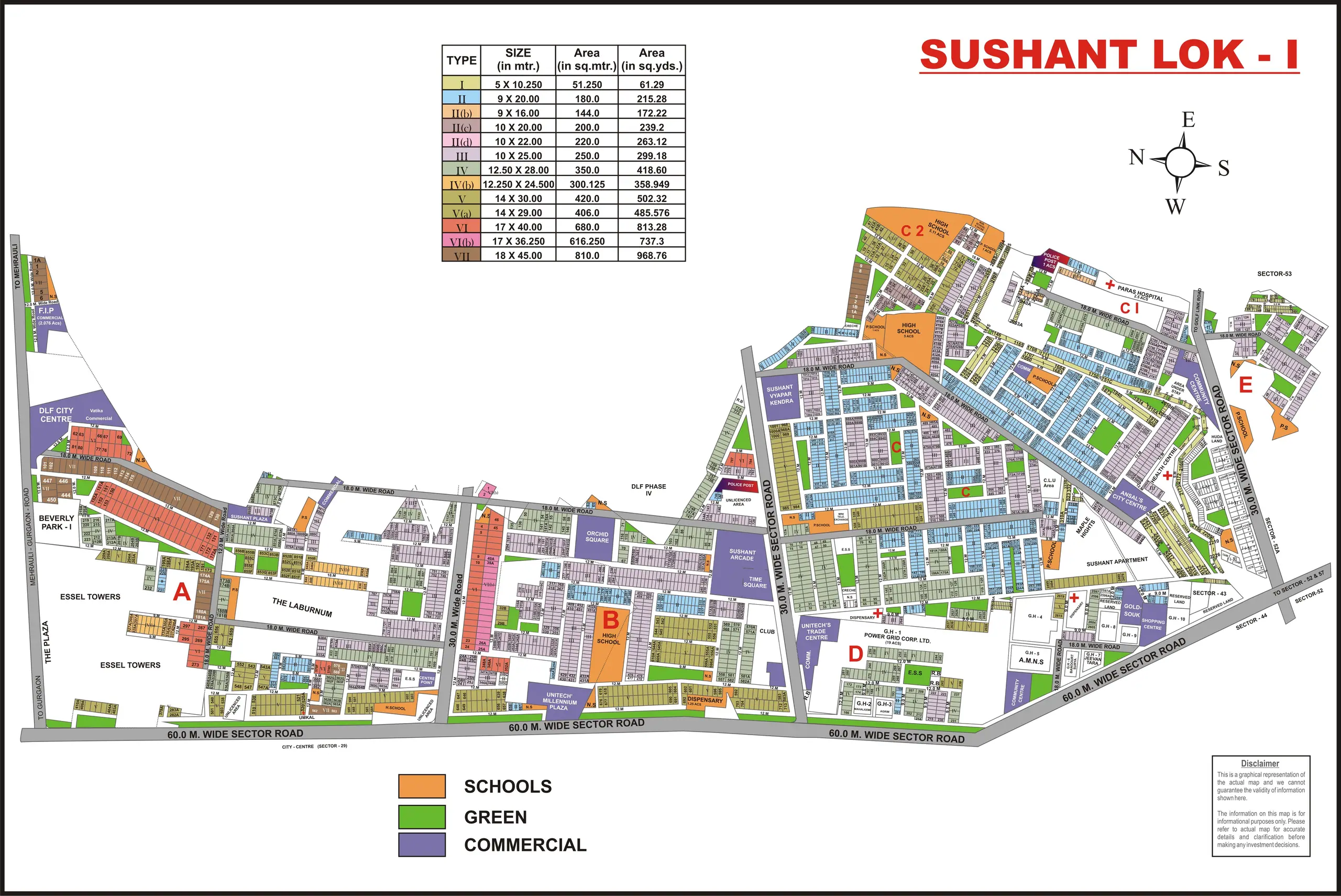 Sushant Lok 1 plot map, Gurugram