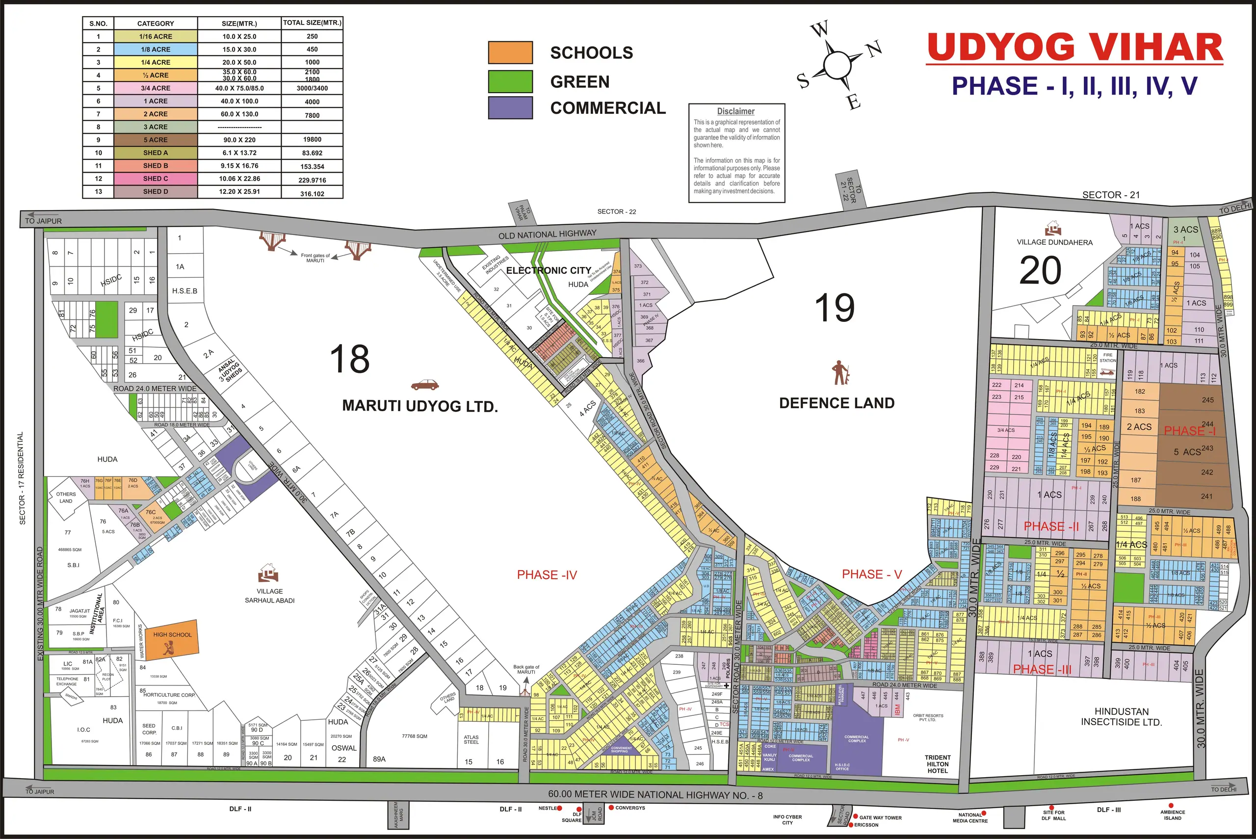 Udyog Vihar plot map, Gurugram