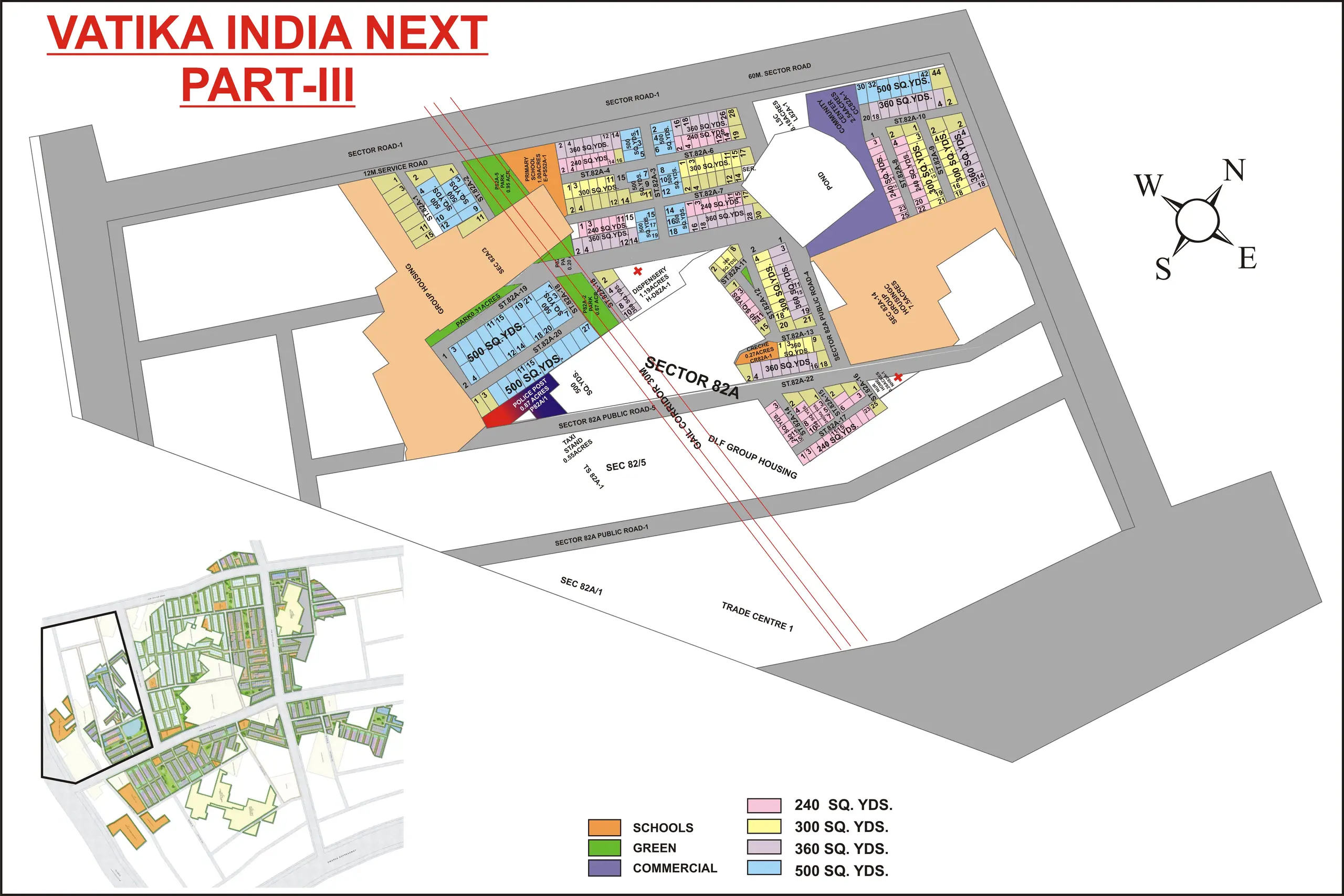 Vatika India Next 3 plot map